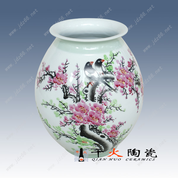 56、手繪喜迎春花瓶  FCXCQQQLQ056E  高28cm 肚徑22cm---L468